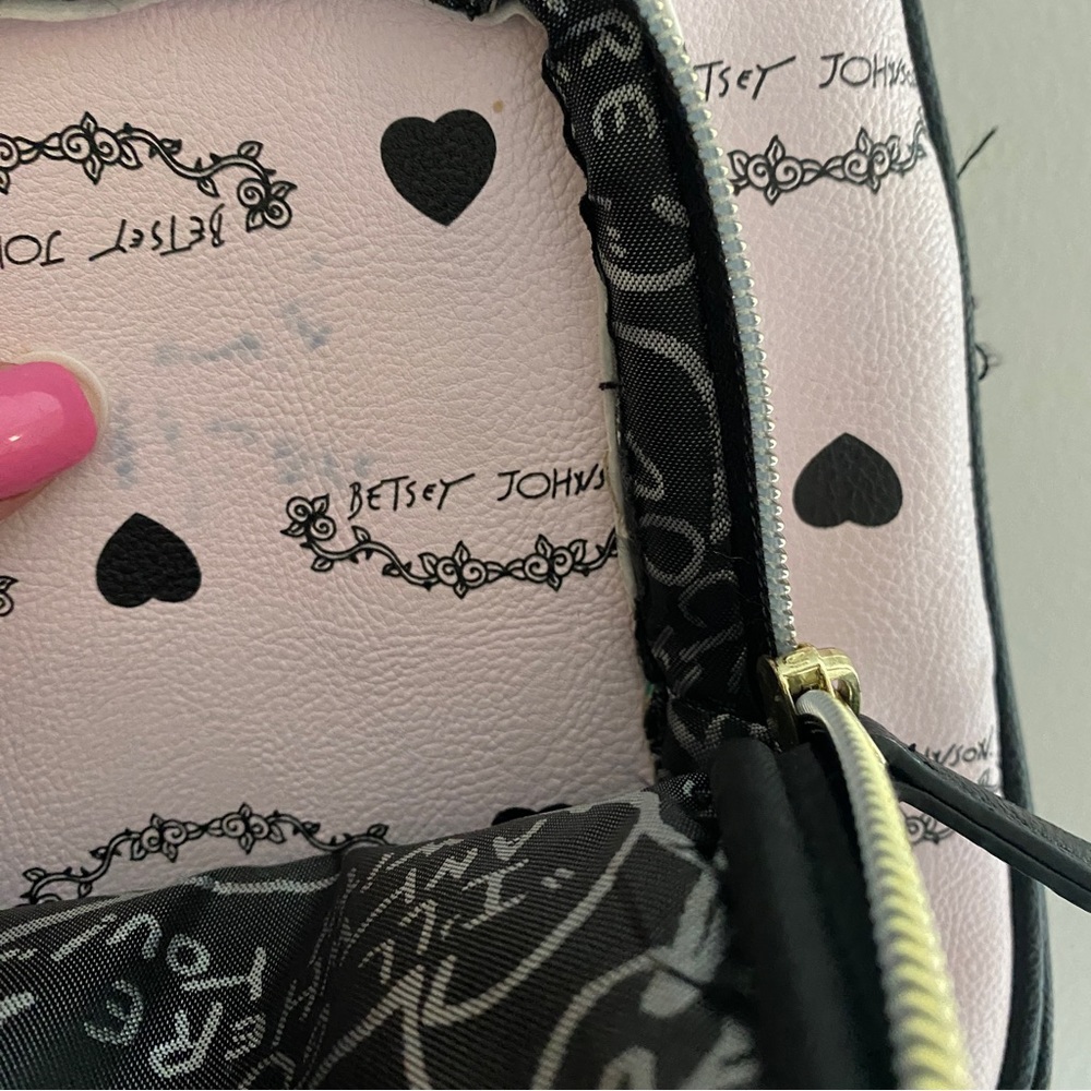 Betsey Johnson Backpack Pink, White & Black - Picture 11 of 16